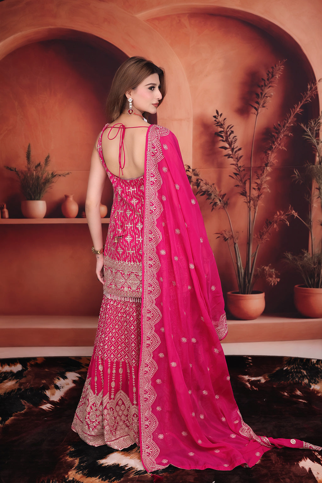 Magenta Sharara Suit in Georgette