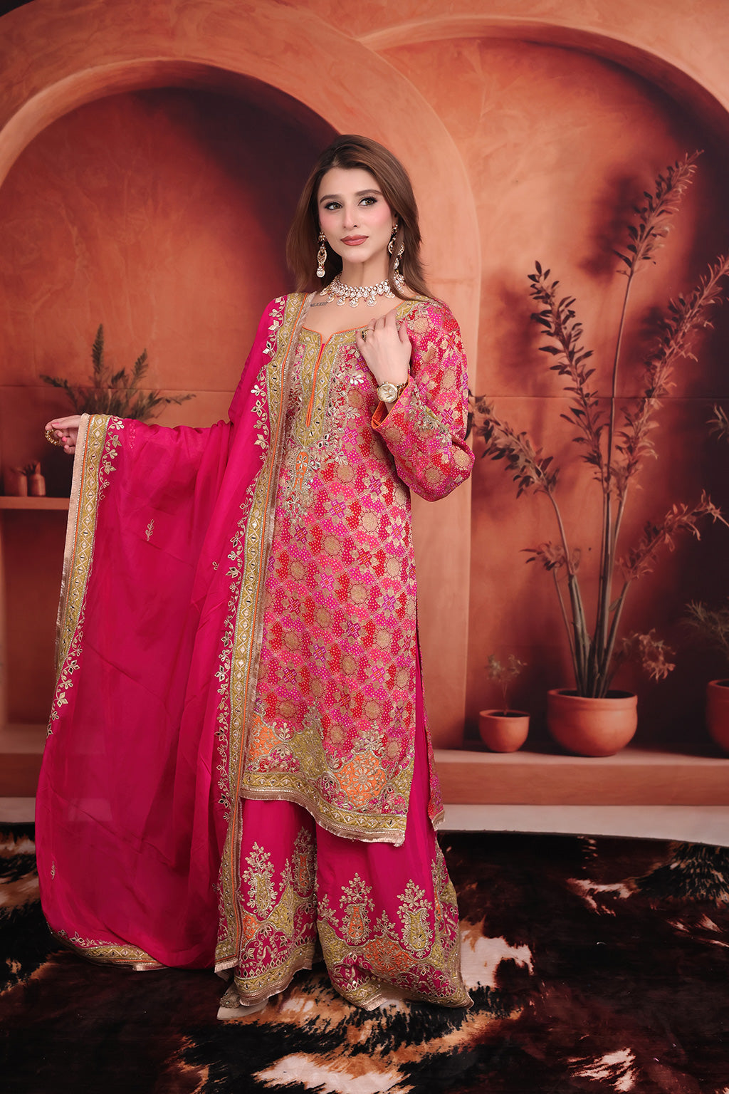 Magenta Sharara Suit in Georgette