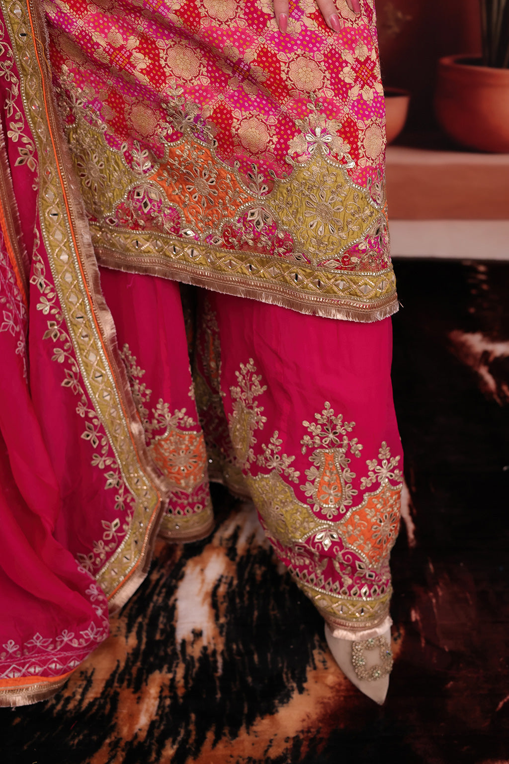 Magenta Sharara Suit in Georgette