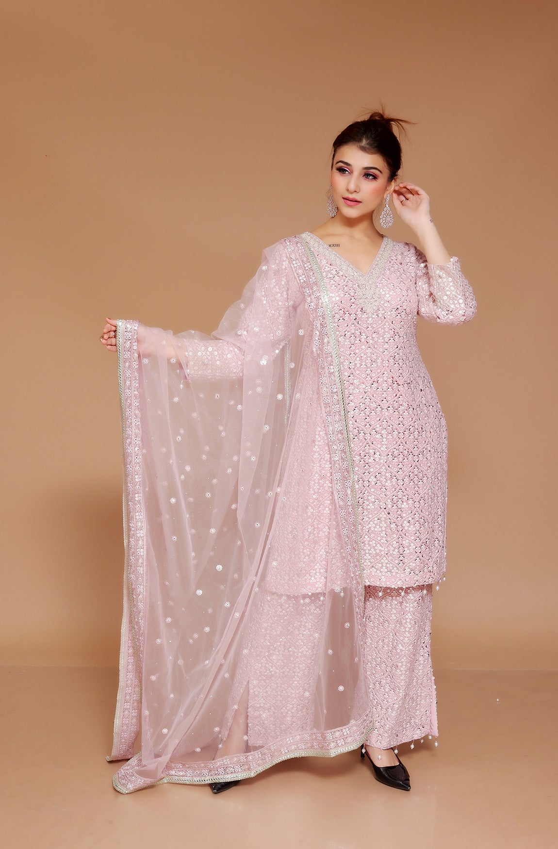 Pink Readymade Palazzo Suit