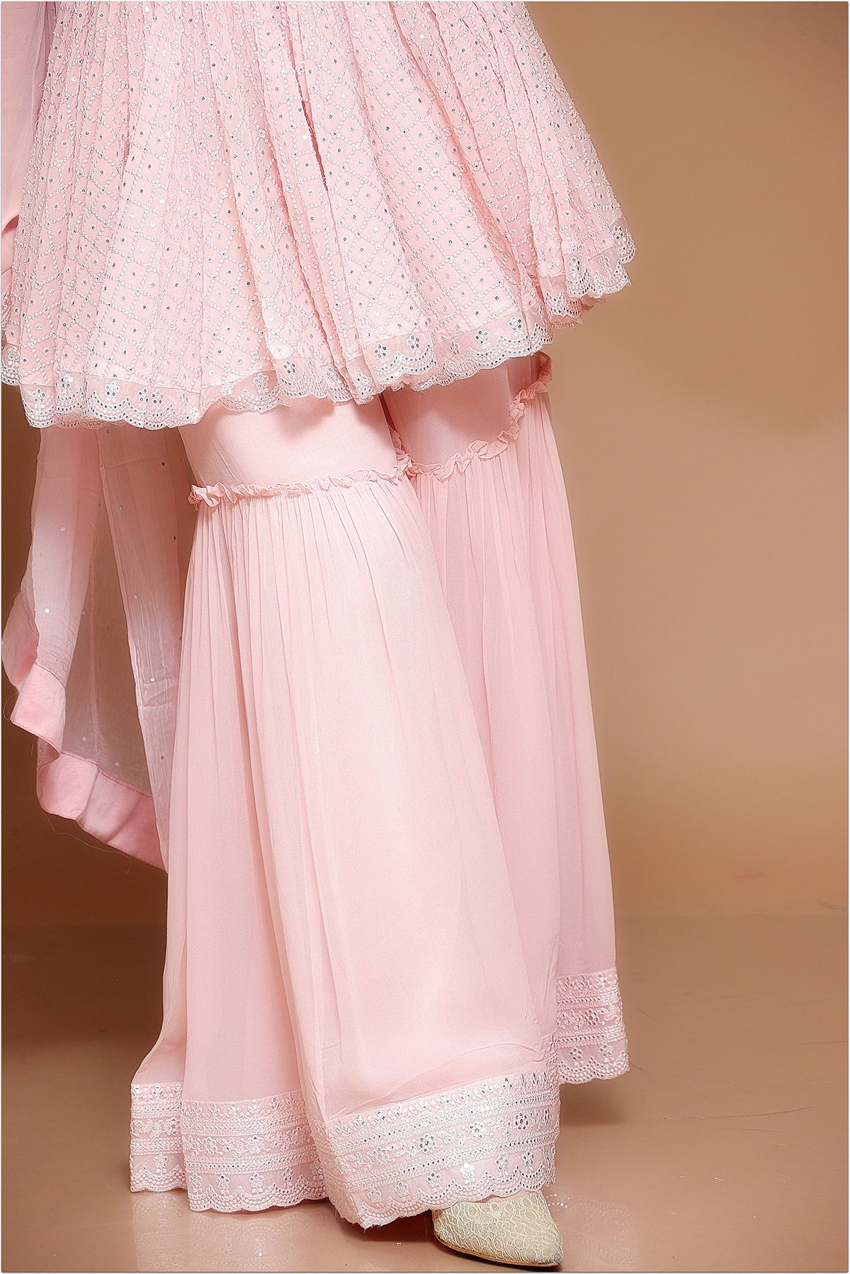 Blush Pink Garara suit in Georgette