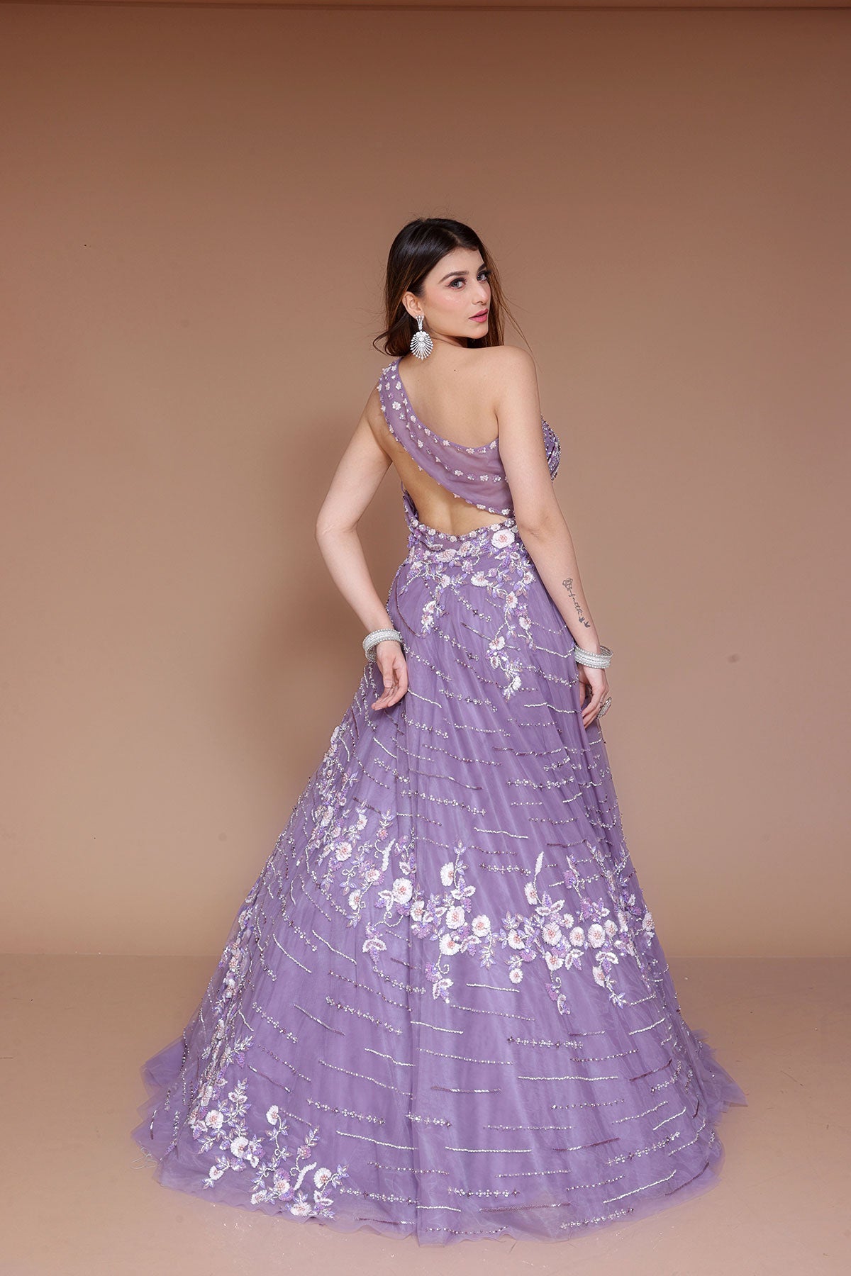 Purple Elegant Gown in Net