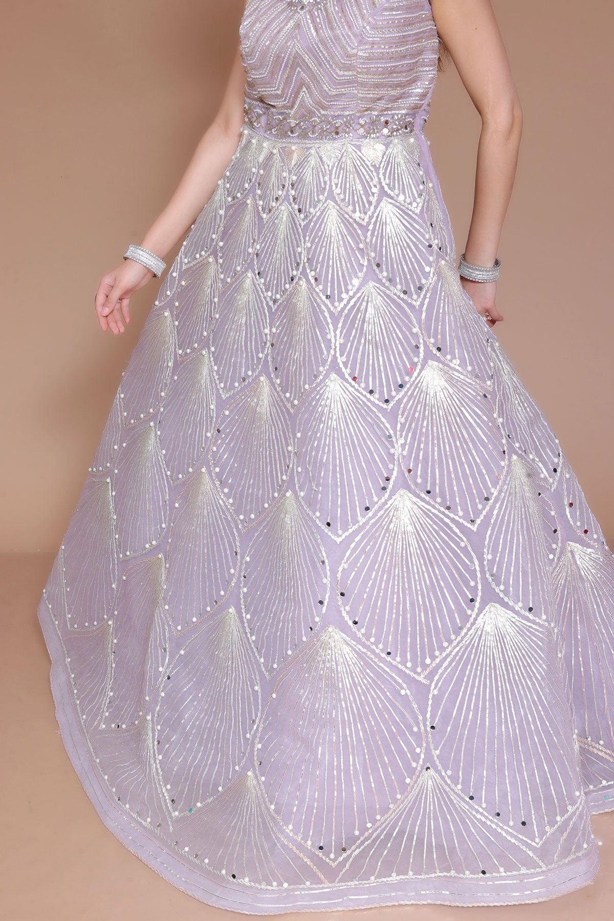 Pink Elegant Gown in Net