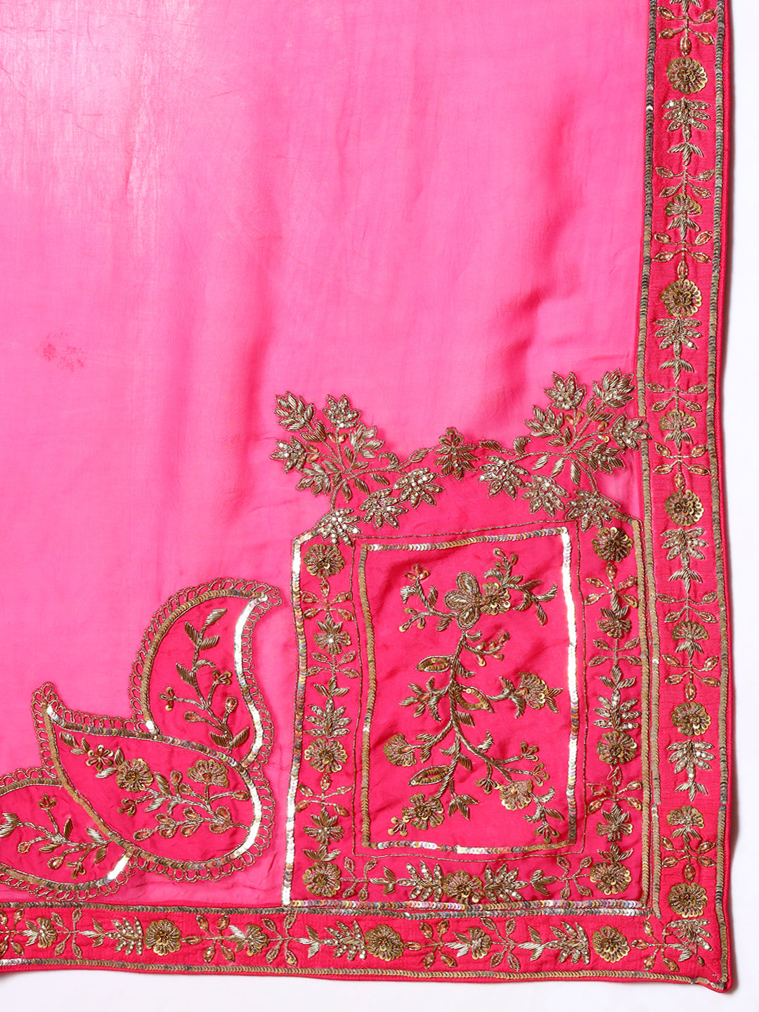 Silk Embroidered Suit with Dupatta – Crimson Red