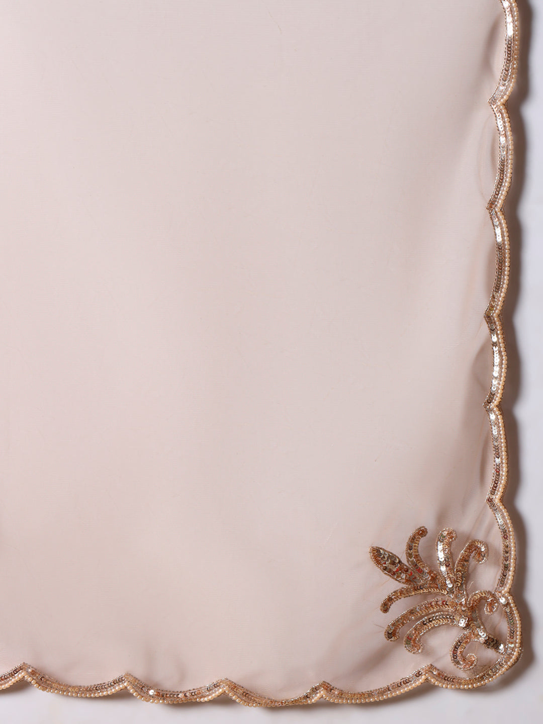 Embellished Nude Brown Sharara Suit with Net Dupatta